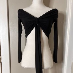 Women’s off the shoulder front tie crop top